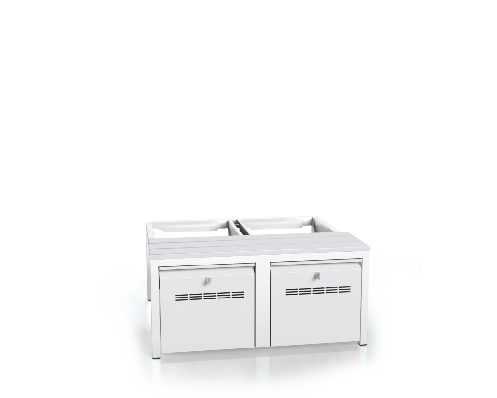 Benches with PVC sticks - with drawers for footwear 375 x 800 x 800